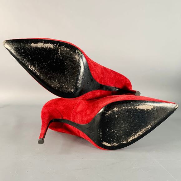 ALEXANDER WANG Size 9 Annika Red Oxblood Suede Pointed Toe Stiletto Pumps - Picture 6 of 9